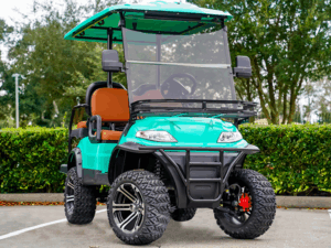 Seafoam Green Advanced EV 4 Passenger Lifted Golf Cart cabo san lucas golf cart rental, golf cart rentals